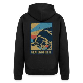 Gelbrandkäfer Geschenk - Unisex Premium Bio Zip Hoodie - Schwarz - Hinten - Nico (187cm)