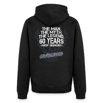 Cadeau pour 60e anniversaire 60 ans de légende - Veste à capuche bio Premium Unisexe - noir - Dos - Nico (187cm)