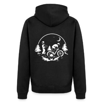 Triathlon Sport - Unisex Premium Bio Zip Hoodie - Schwarz - Hinten - Nico (187cm)