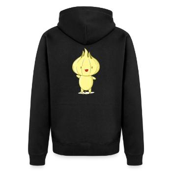 Onion head - Unisex Premium Organic Zip Hoodie - black - Back - Nico (187cm)