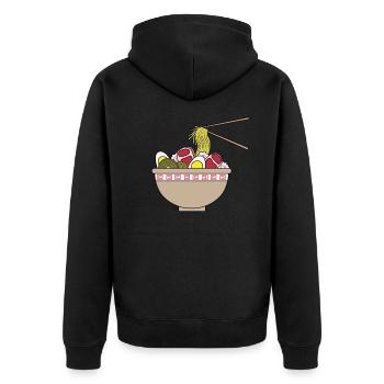 Bol de nouilles asiatiques ramen - Veste à capuche bio Premium Unisexe - noir - Dos - Nico (187cm)