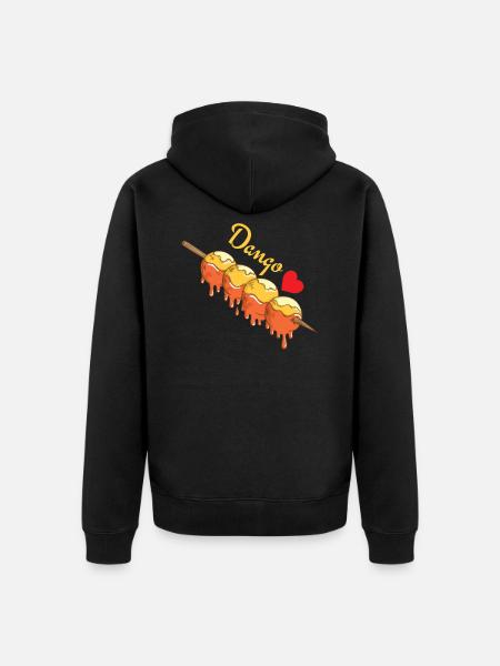 Dango mochiko rice dumplings - Unisex Premium Organic Zip Hoodie - black