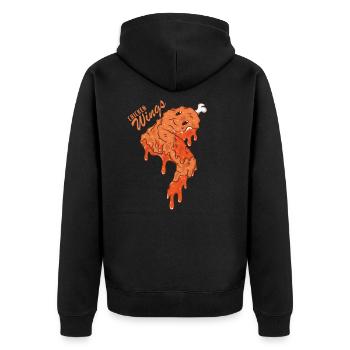 Chicken Wings - Unisex Premium Bio Zip Hoodie - Schwarz - Hinten - Nico (187cm)