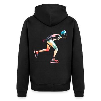 Schlittschuhlaufen - Unisex Premium Bio Zip Hoodie - Schwarz - Hinten - Nico (187cm)