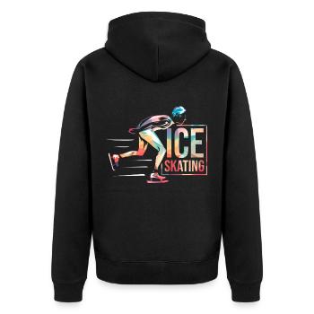 Schlittschuhlaufen - Unisex Premium Bio Zip Hoodie - Schwarz - Hinten - Nico (187cm)