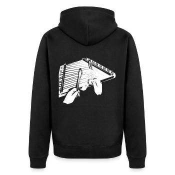 Chopping board - Unisex Premium Organic Zip Hoodie - black - Back - Nico (187cm)