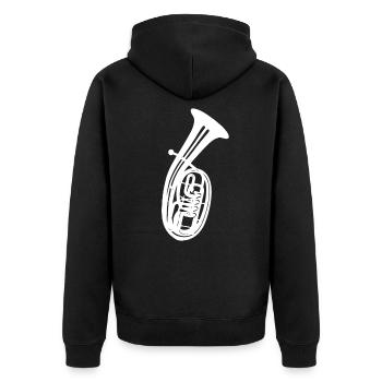 Instrument de musique instrument à vent en cor ténor - Veste à capuche bio Premium Unisexe - noir - Dos - Nico (187cm)
