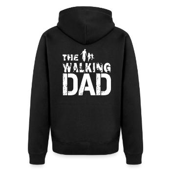 The Walking Dad gift for dads and grandpas - Unisex Premium Organic Zip Hoodie - black - Back - Nico (187cm)