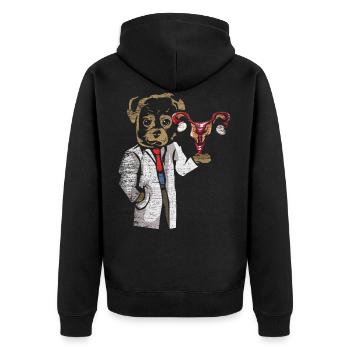 Chien gynécologue - Veste à capuche bio Premium Unisexe - noir - Dos - Nico (187cm)