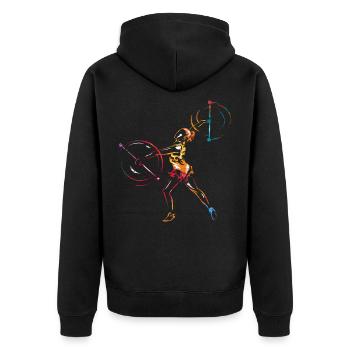 Barre tournoyante tournant - Veste à capuche bio Premium Unisexe - noir - Dos - Nico (187cm)