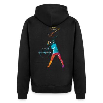 Barre tournoyante tournant - Veste à capuche bio Premium Unisexe - noir - Dos - Nico (187cm)