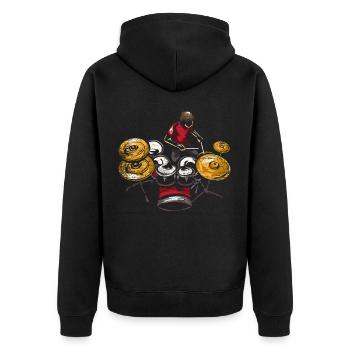 Tambours Drummer Musique - Veste à capuche bio Premium Unisexe - noir - Dos - Nico (187cm)