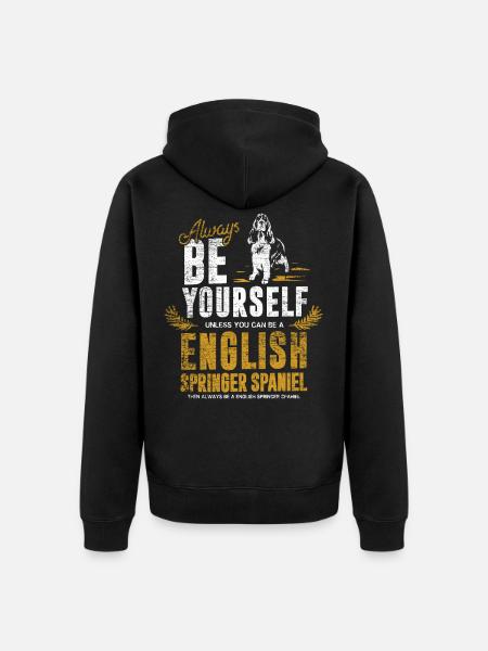 English Springer Spaniel gift - Unisex Premium Organic Zip Hoodie - black
