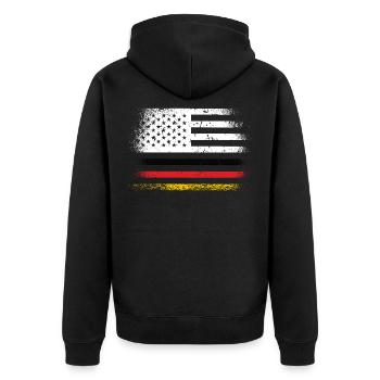 Allemagne Amérique drapeau - Veste à capuche bio Premium Unisexe - noir - Dos - Nico (187cm)