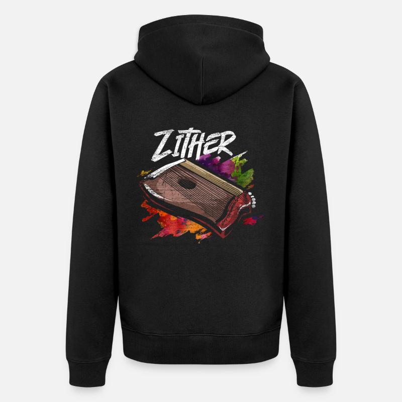 Zither - Unisex Premium Bio Zip Hoodie - Schwarz