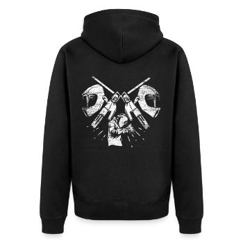 Job welder welding - Unisex Premium Organic Zip Hoodie - black - Back - Nico (187cm)