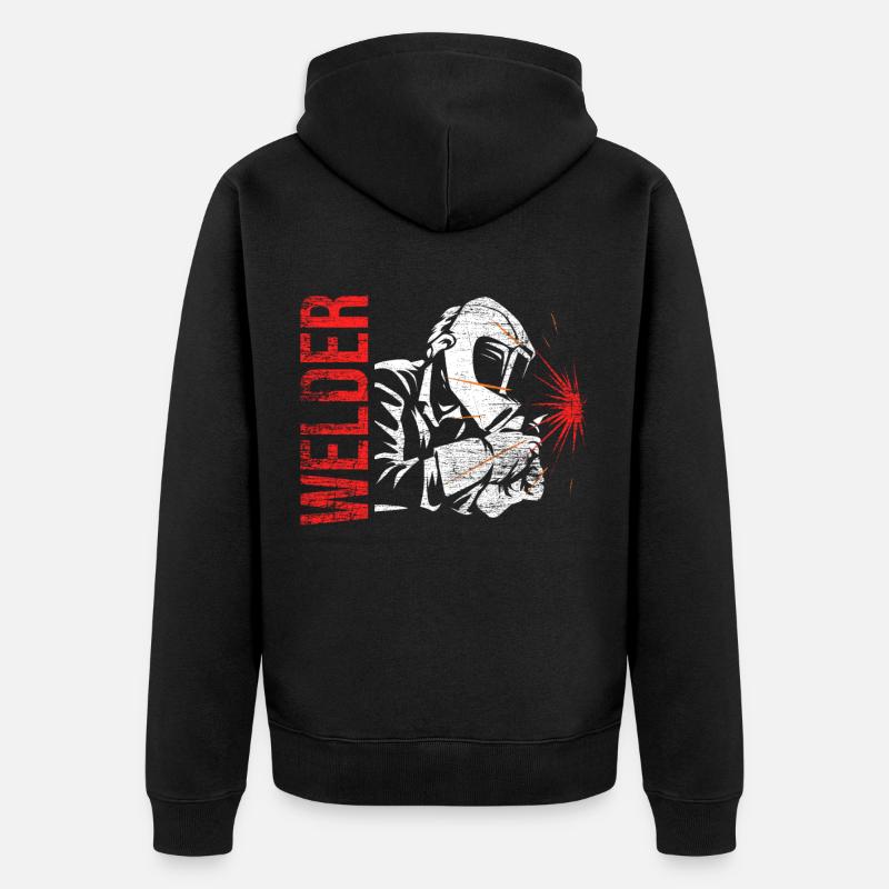 Beruf Schweißer Schweißen - Unisex Premium Bio Zip Hoodie - Schwarz