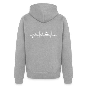 Railway heartbeat model railway railroaders - Unisex Premium Organic Zip Hoodie - heather grey - Back - Nico (187cm)