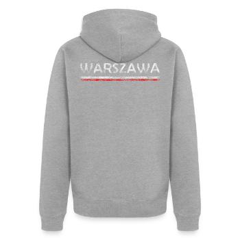 Varsovie - Veste à capuche bio Premium Unisexe - gris chiné - Dos - Nico (187cm)