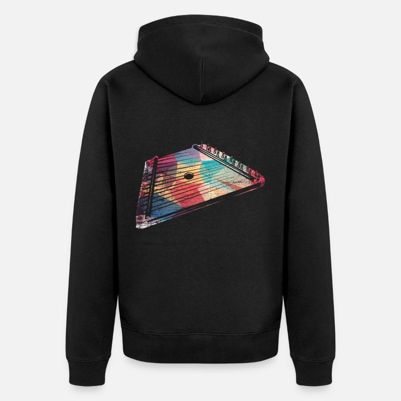 Boîte cithare dulcimer - Veste à capuche bio Premium Unisexe - noir