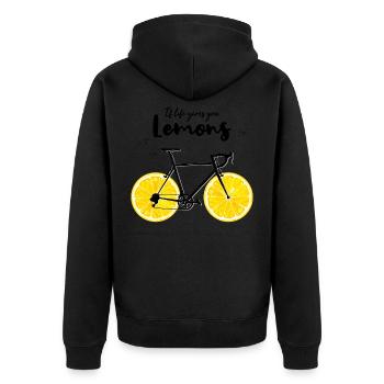 If life gives you lemons roadbike design - Unisex Premium Organic Zip Hoodie - black - Back - Nico (187cm)