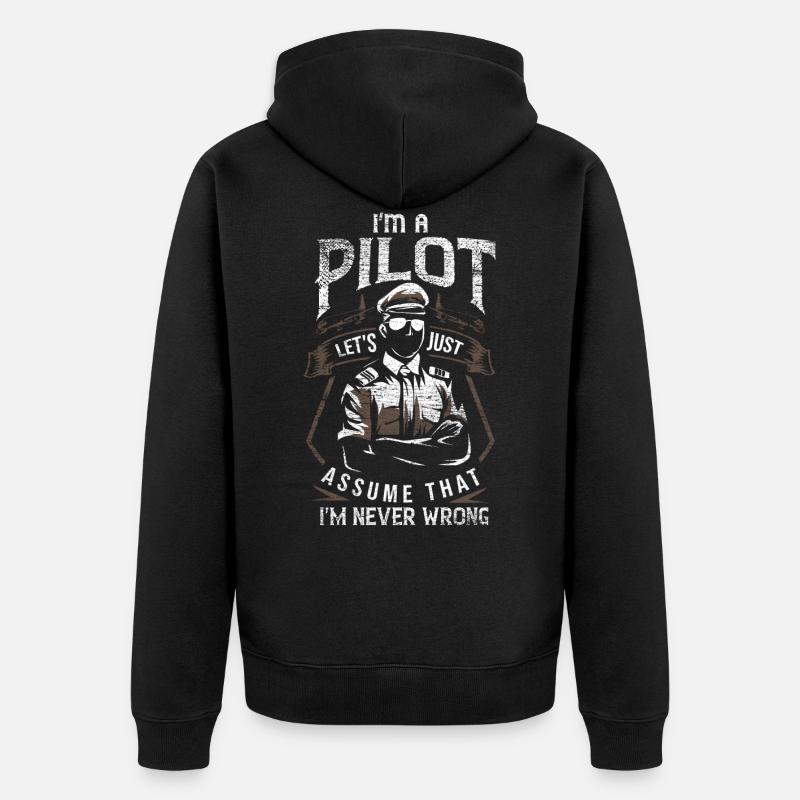 Pilote d'avion disant - Veste à capuche bio Premium Unisexe - noir