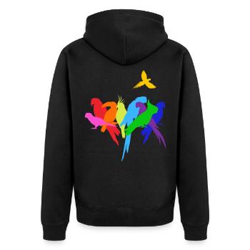 Parrot Parrot Shirt Budgie Parrot Birds - Unisex Premium Organic Zip Hoodie - black - Back - Nico (187cm)
