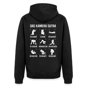 Kamera Sutra Fotograf Fotografen Fotografieren - Unisex Premium Bio Zip Hoodie - Schwarz - Hinten - Nico (187cm)