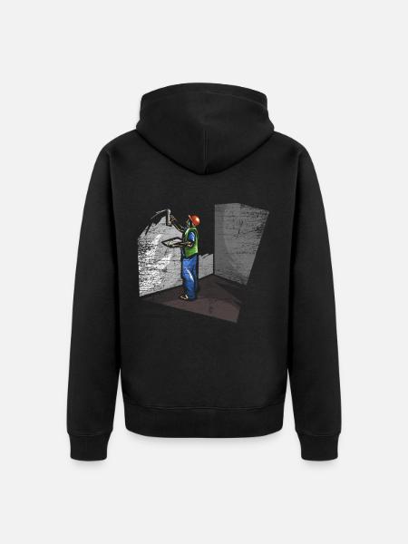 Plasterer cleaning work - Unisex Premium Organic Zip Hoodie - black