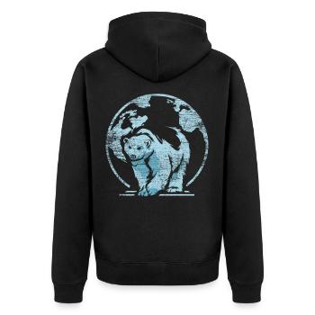 Protection climatique des ours polaires - Veste à capuche bio Premium Unisexe - noir - Dos - Nico (187cm)
