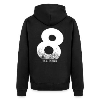V8 Powered V Motor Muscle Car Pickup SUV Fan - Unisex Premium Bio Zip Hoodie - Schwarz - Hinten - Nico (187cm)