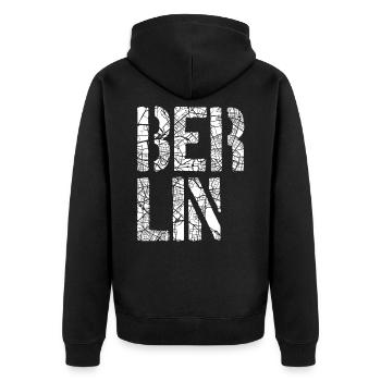 Berlin - Veste à capuche bio Premium Unisexe - noir - Dos - Nico (187cm)