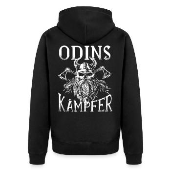 Wikinger Odin Kämpfer Keltisch Götter - Unisex Premium Bio Zip Hoodie - Schwarz - Hinten - Nico (187cm)