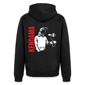 Kendama Hiragana Japan - Unisex Premium Organic Zip Hoodie - black - Back - Nico (187cm)