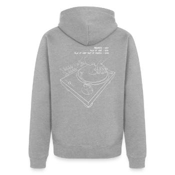 DJ Mixer Scratch Plattenspieler - Unisex Premium Bio Zip Hoodie - Grau meliert - Hinten - Nico (187cm)