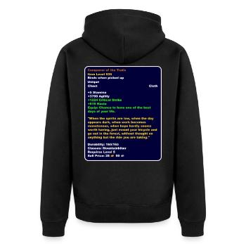 Legendary epic Item Mountainbike Gaming - Unisex Premium Organic Zip Hoodie - black - Back - Nico (187cm)