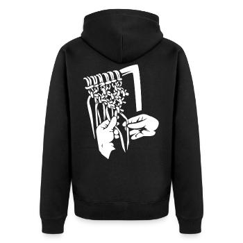 Technique de nouage en macramé - Veste à capuche bio Premium Unisexe - noir - Dos - Nico (187cm)