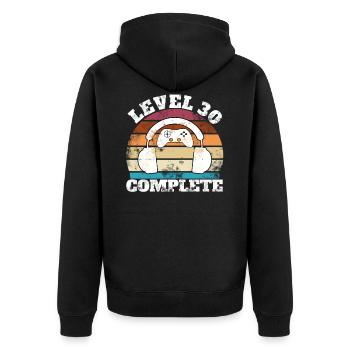 30 Geburtstag 30 Jahre 30er Geschenk Männer lustig - Unisex Premium Bio Zip Hoodie - Schwarz - Hinten - Nico (187cm)