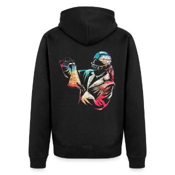 Chemical laboratory technician - Unisex Premium Organic Zip Hoodie - black - Back - Nico (187cm)