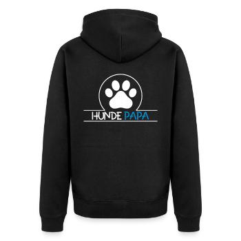 Bester Hunde Papa Geschenk Herrchen Hundebesitzer - Unisex Premium Bio Zip Hoodie - Schwarz - Hinten - Nico (187cm)