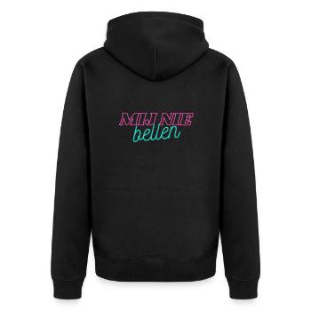 Ruf mich nicht an! - Unisex Premium Bio Zip Hoodie - Schwarz - Hinten - Nico (187cm)