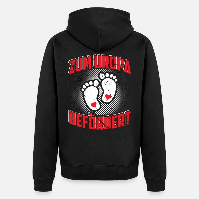 Uropa - Unisex Premium Bio Zip Hoodie - Schwarz