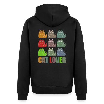 Amoureux des chats Amoureux des chats - Veste à capuche bio Premium Unisexe - noir - Dos - Nico (187cm)
