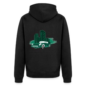 City Auto Style - Unisex Premium Organic Zip Hoodie - black - Back - Nico (187cm)