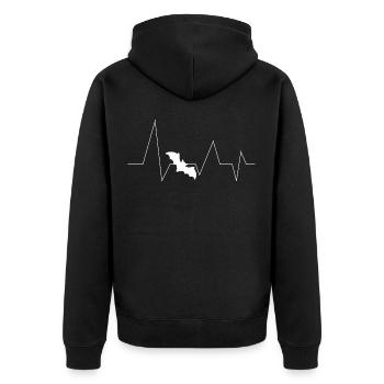 Battement de coeur costume de chauve-souris vintage Halloween - Veste à capuche bio Premium Unisexe - noir - Dos - Nico (187cm)