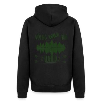 Wald Natur Waldmensch - Unisex Premium Bio Zip Hoodie - Schwarz - Hinten - Nico (187cm)
