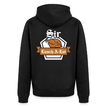 Sir Lunch a Lot Schlemmer Feinschmecker saying - Unisex Premium Organic Zip Hoodie - black - Back - Nico (187cm)