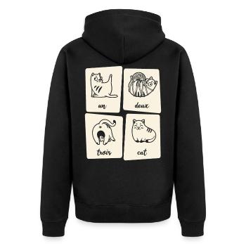 Les fans d'Un Deux Trois Cat - Veste à capuche bio Premium Unisexe - noir - Dos - Nico (187cm)