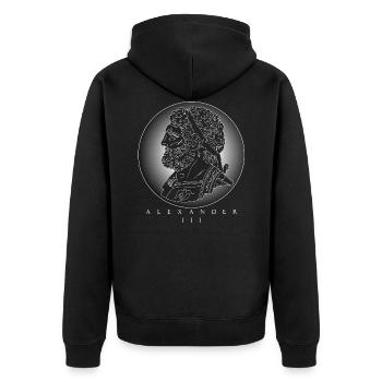 Alexander the Great, Alexander III of Macedon - Unisex Premium Organic Zip Hoodie - black - Back - Nico (187cm)