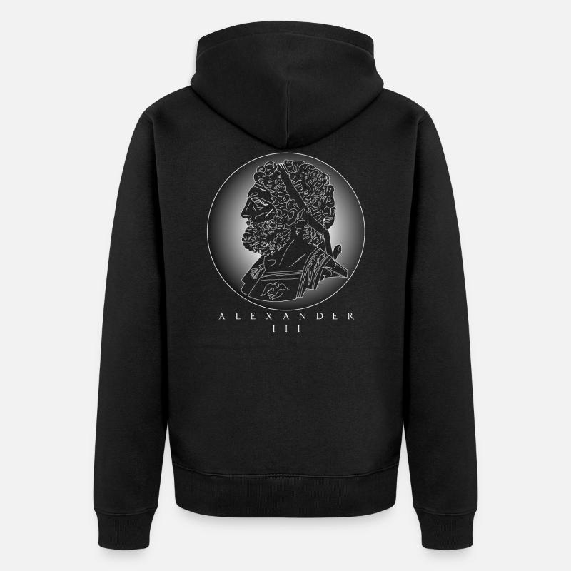 Alexandre le Grand, Alexandre III de Macédoine - Veste à capuche bio Premium Unisexe - noir